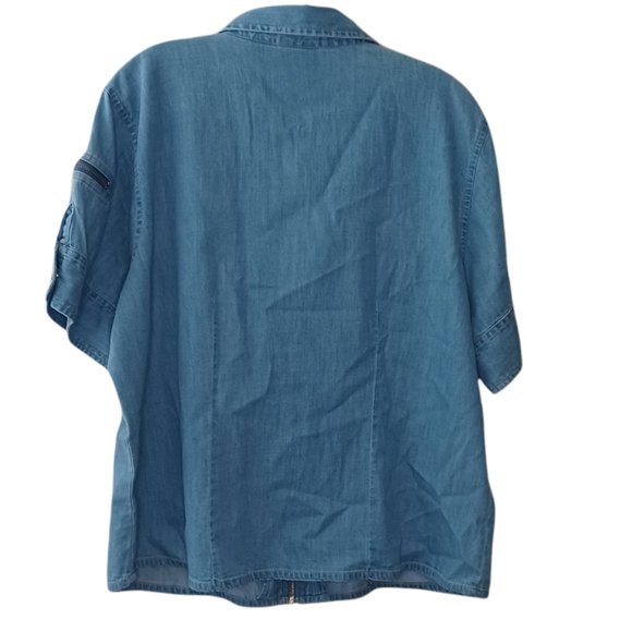 Carolina Blues By Carolina Colours Vintage Denim Top Size XL - Picture 2 of 3